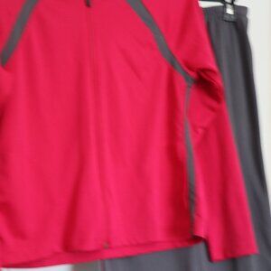 Women's Activewear Pink/Gray Full Zip Hoodie w. Pants